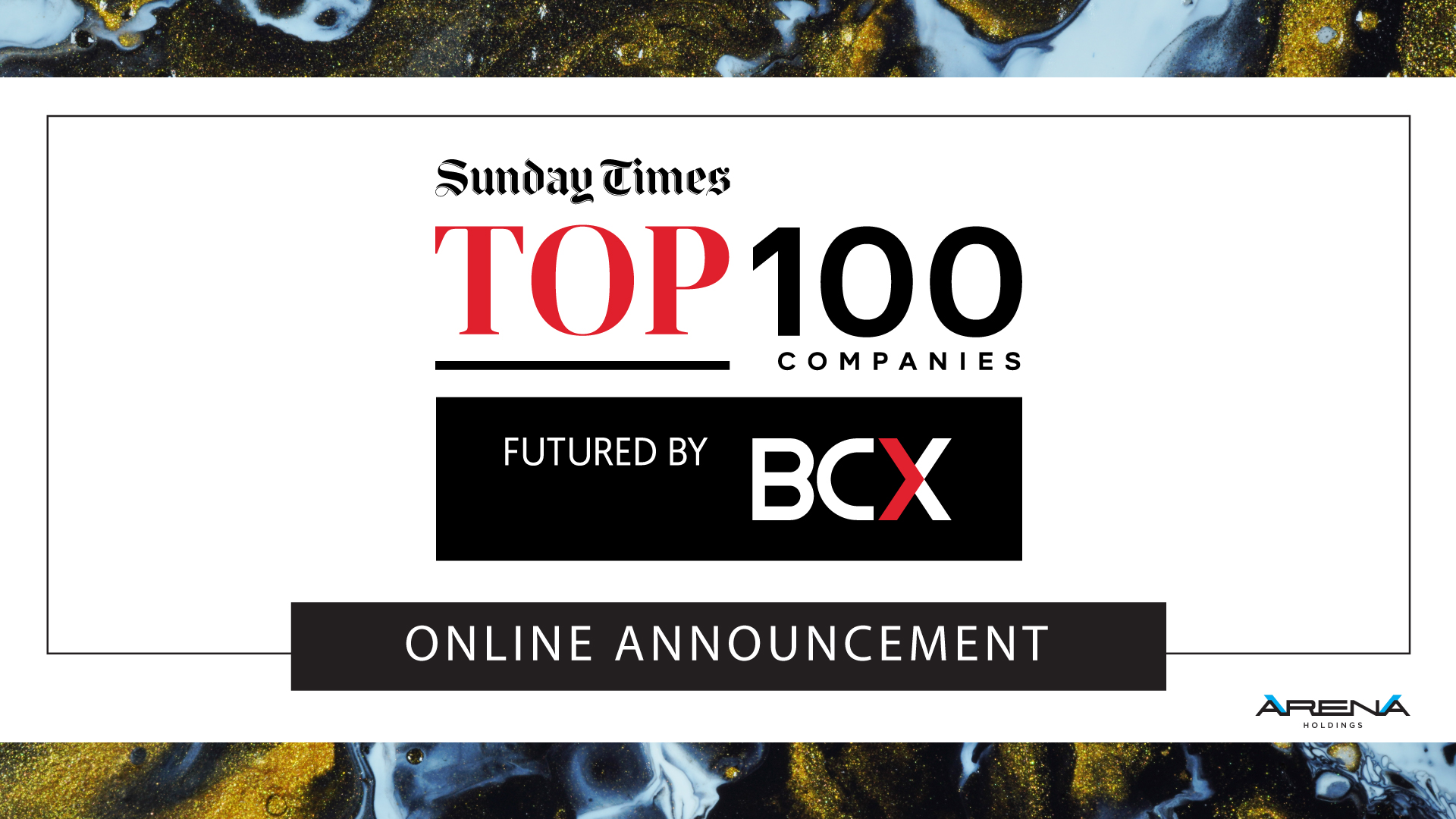 Top Events 100 Sunday Times Top 100 Companies Results